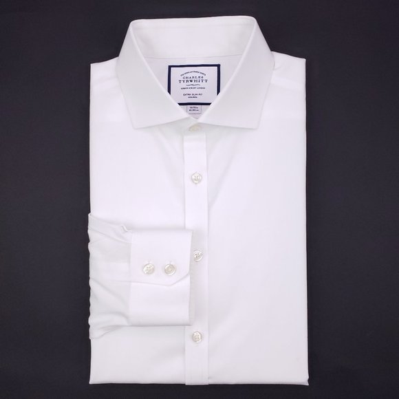 extra slim white dress shirt